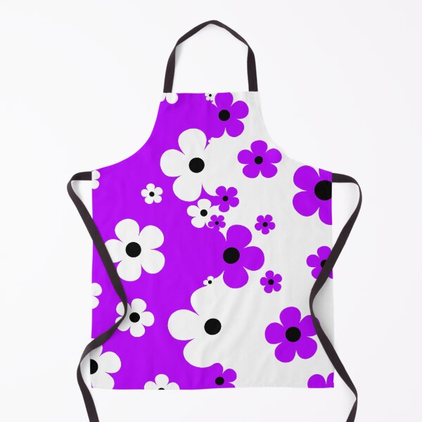 Item preview, 60's Retro Pop Small Flowers Purple and White Black Centers designed and sold by MellowCat.