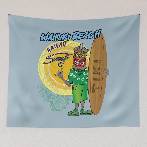 Item preview, Waikiki Beach Hawaii Tiki Surf vintage designed and sold by studioss76.