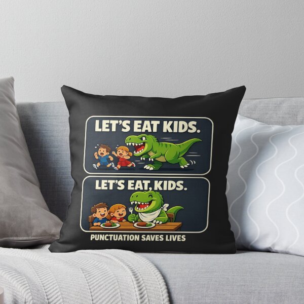 Item preview, Vintage Punctuation Joke T Rex Teacher Student Humor/ Let's eat, kids.  designed and sold by ImagineYourART ⭐️⭐️⭐️⭐️⭐️.