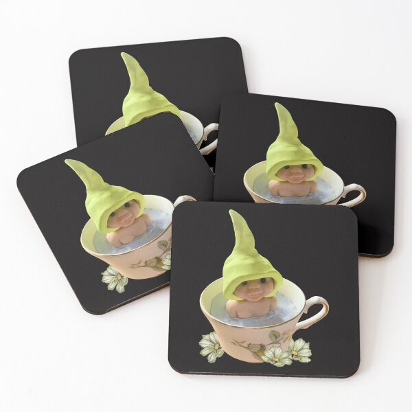 Item preview, Baby in Teacup, Elf Hat, Polymer Clay Sculpture designed and sold by JoyfulWhimsy.