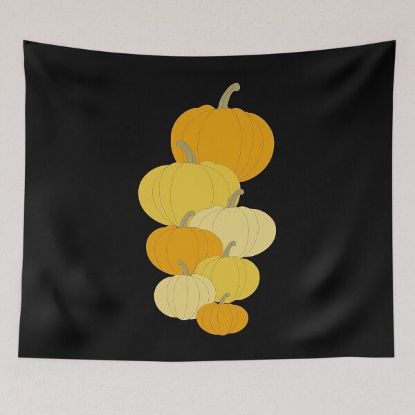 Item preview, Vintage Halloween Pumpkins Fall Aesthetic Black Background designed and sold by MellowCat.