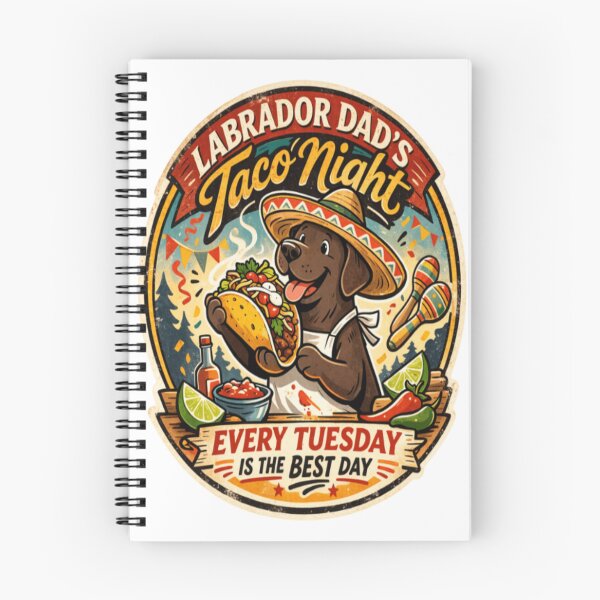 Item preview, Noche de tacos para papá labrador | Insignia vintage de sombrero de labrador chocolate | Regalo divertido para amantes de los tacos con perros designed and sold by PawPrintCustom.