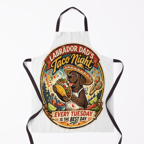 Item preview, Labrador Dad's Taco Night | Chocolate Lab Sombrero Vintage Badge | Funny Dog Taco Lover Gift designed and sold by PawPrintCustom.