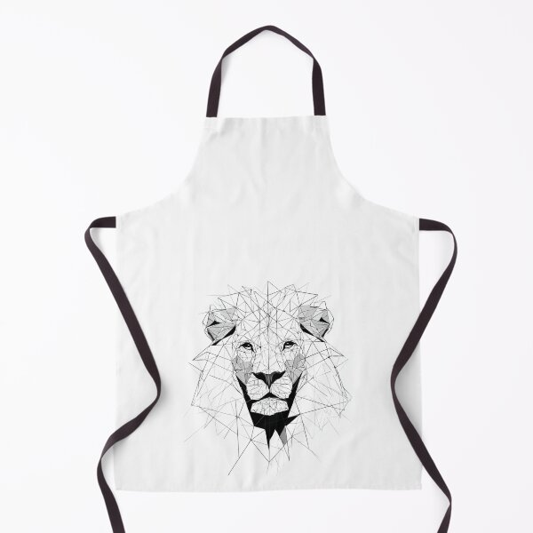 Item preview, Geometric Lion Face Mirror Art | Minimalist Black and White designed and sold by TypoArtPrints.