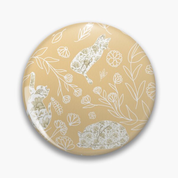 Artikelvorschau, Vintage Floral Cat Toile Botanical Pattern entworfen und verkauft von Seamlessly Buffalo.