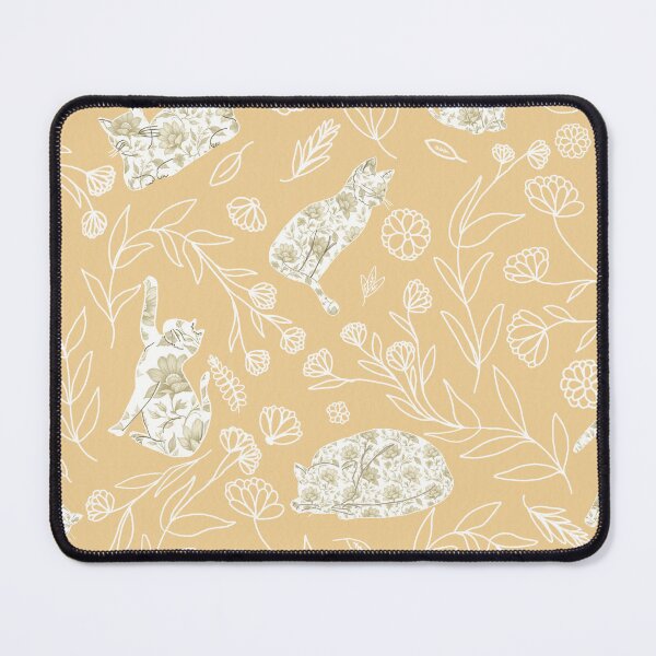 Item preview, Vintage Floral Cat Toile Botanical Pattern designed and sold by Seamlessly Buffalo.