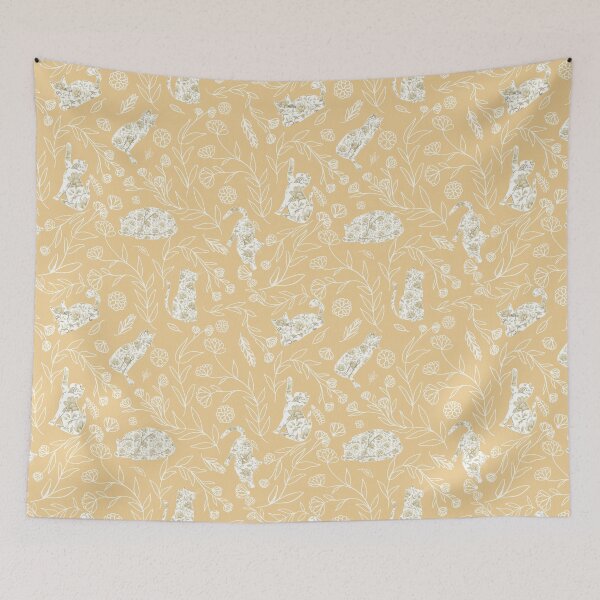 Item preview, Vintage Floral Cat Toile Botanical Pattern designed and sold by Seamlessly Buffalo.