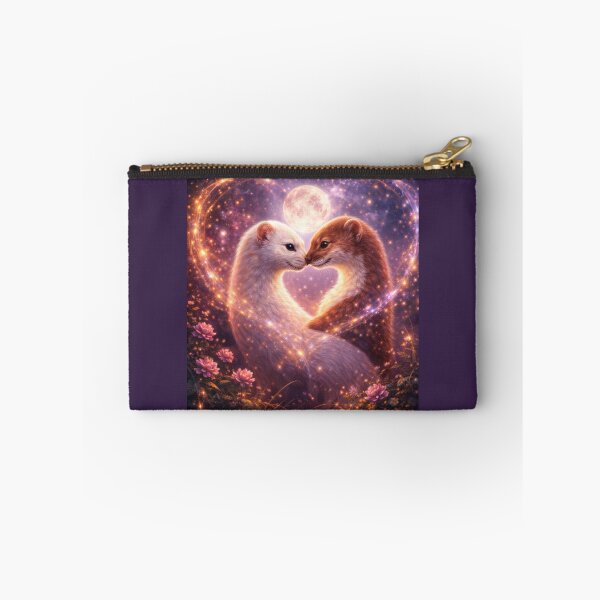 Item preview, Weasel Soulmates Under Moonlight – Romantic Woodland Love Art designed and sold by GeoWild Designs.