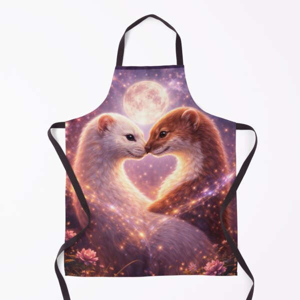 Item preview, Weasel Soulmates Under Moonlight – Romantic Woodland Love Art designed and sold by GeoWild Designs.