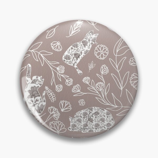 Artikelvorschau, Vintage Floral Cat Toile Botanical Pattern entworfen und verkauft von Seamlessly Buffalo.