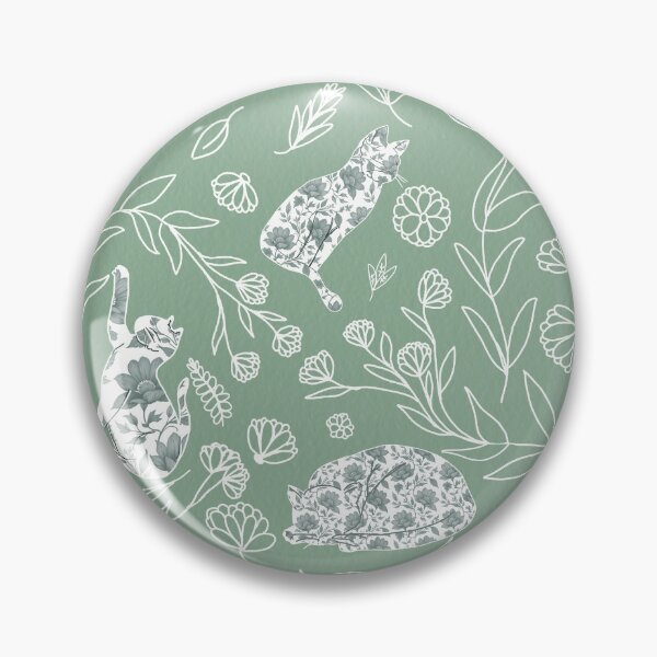 Artikelvorschau, Vintage Floral Cat Toile Botanical Pattern entworfen und verkauft von Seamlessly Buffalo.