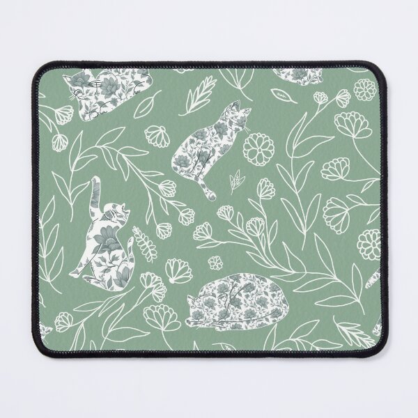 Item preview, Vintage Floral Cat Toile Botanical Pattern designed and sold by Seamlessly Buffalo.