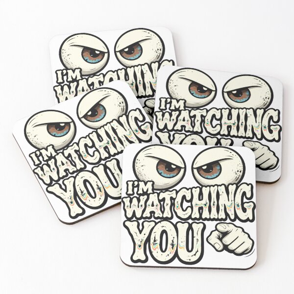 Item preview, I'm Watching You - Retro Spy Eyes Funny Graphic with Pointing Finger designed and sold by RonyMady.