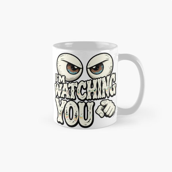 Item preview, I'm Watching You - Retro Spy Eyes Funny Graphic with Pointing Finger designed and sold by RonyMady.