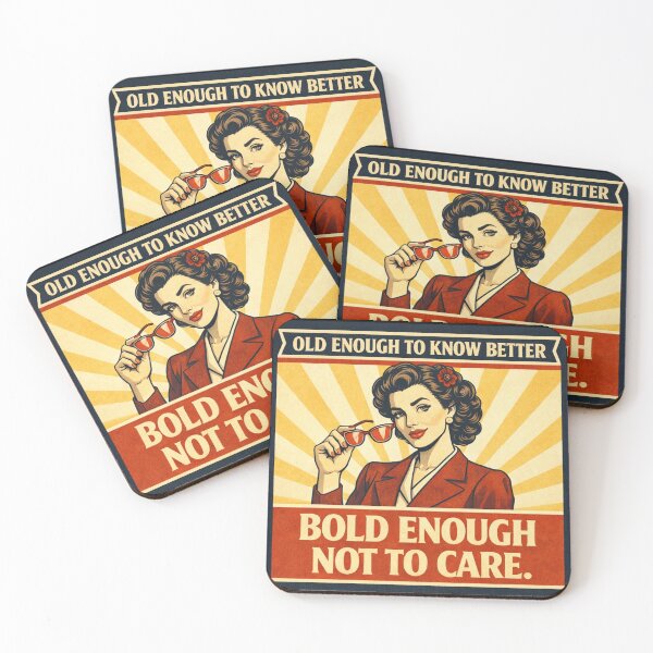Item preview, Old Enough Queenager- mug, Sticker & Shirt designed and sold by Quietest Riot.