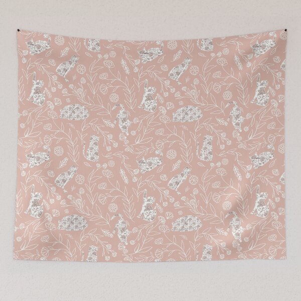 Item preview, Vintage Floral Cat Toile Botanical Pattern designed and sold by Seamlessly Buffalo.