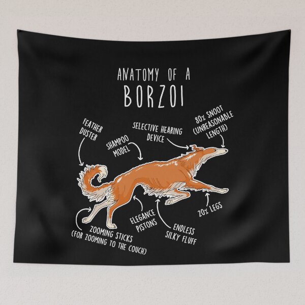 Item preview, Red Borzoi Dog Anatomy designed and sold by Clara Hollins.