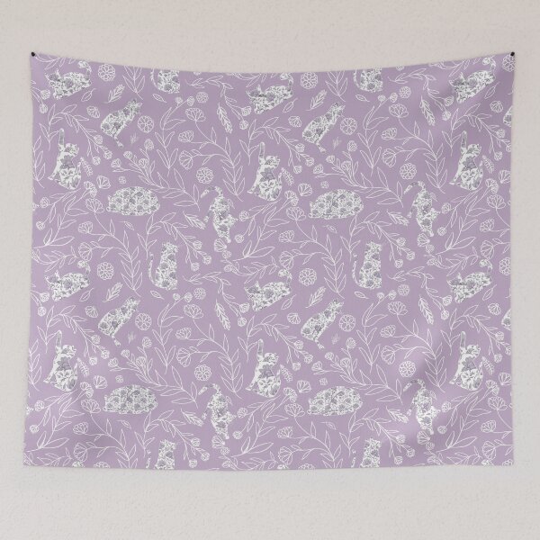 Item preview, Vintage Floral Cat Toile Botanical Pattern designed and sold by Seamlessly Buffalo.