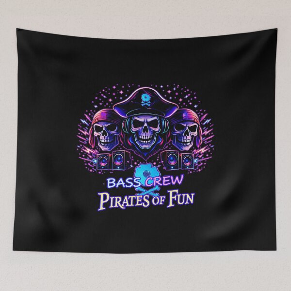 Item preview, Bass Crew Pirates of Fun – Neon Pirate Rave Crew designed and sold by leyfinder.