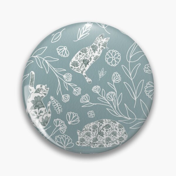 Artikelvorschau, Vintage Floral Cat Toile Botanical Pattern entworfen und verkauft von Seamlessly Buffalo.