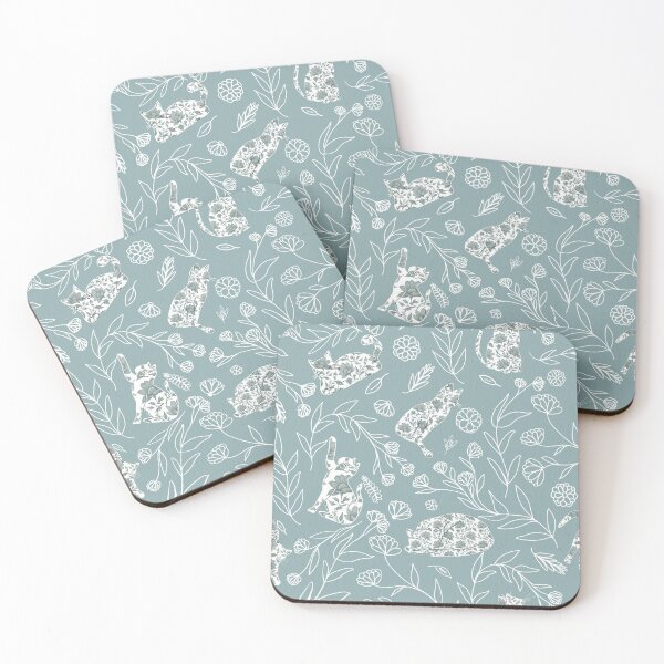 Item preview, Vintage Floral Cat Toile Botanical Pattern designed and sold by Seamlessly Buffalo.