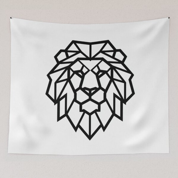 Item preview, Minimalist Lion Icon Geometric | Clean Line Art Black and White designed and sold by TypoArtPrints.