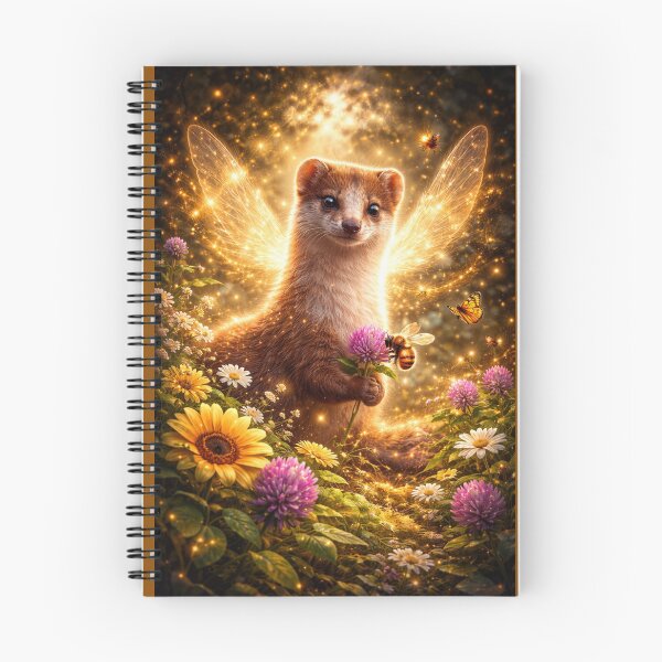 Item preview, Weasel Pollinator Spirit – Glowing Spring Woodland Fantasy Art designed and sold by GeoWild Designs.