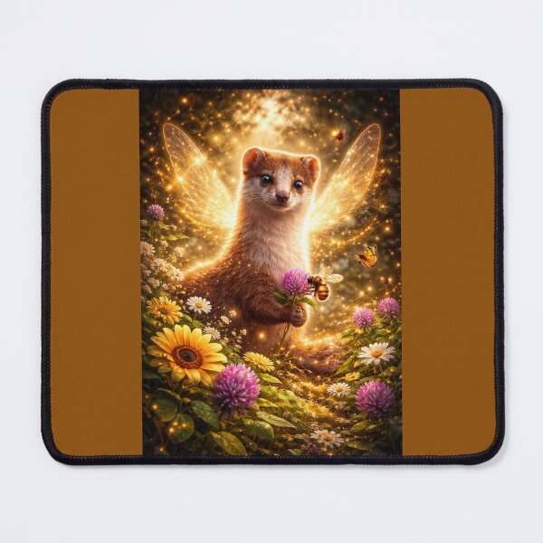 Item preview, Weasel Pollinator Spirit – Glowing Spring Woodland Fantasy Art designed and sold by GeoWild Designs.