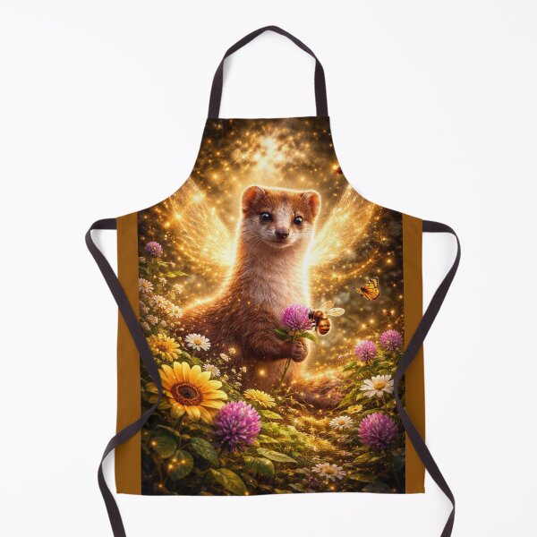Item preview, Weasel Pollinator Spirit – Glowing Spring Woodland Fantasy Art designed and sold by GeoWild Designs.