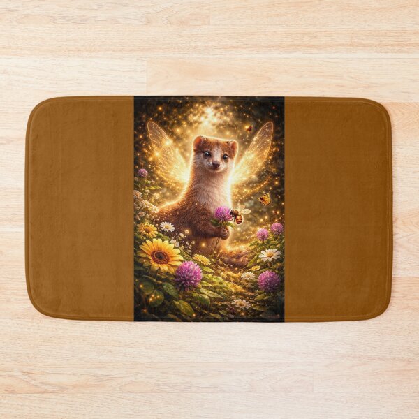 Item preview, Weasel Pollinator Spirit – Glowing Spring Woodland Fantasy Art designed and sold by GeoWild Designs.