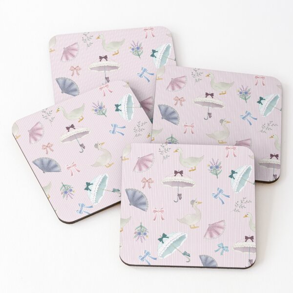 Item preview, Coquette Victorian Goose Pattern in Pastel Tones designed and sold by Seamlessly Buffalo.