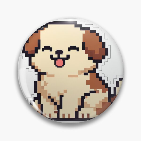 Item preview, Cute Pixel Art Puppy Sticker — Happy Dog Retro Gaming Aesthetic designed and sold by PixelExStudio.