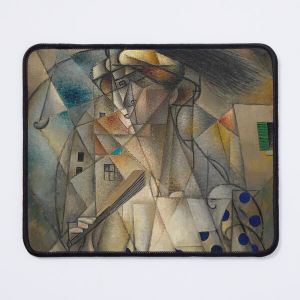 Item preview, Cubist Painting Style Seated Woman with Book for Modern Art Enthusiasts designed and sold by RickE.