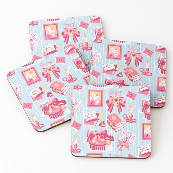 Item preview, Romantic Regency Aesthetic Pattern  (Pink, Yellow and Blue Colours) | Vintage Books, Bows and Royal Accessories Collage designed and sold by MinimalAnGo.