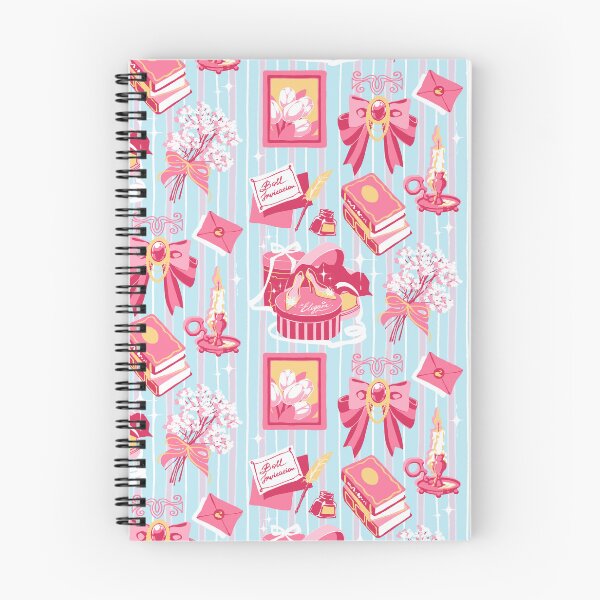 Item preview, Romantic Regency Aesthetic Pattern  (Pink, Yellow and Blue Colours) | Vintage Books, Bows and Royal Accessories Collage designed and sold by MinimalAnGo.