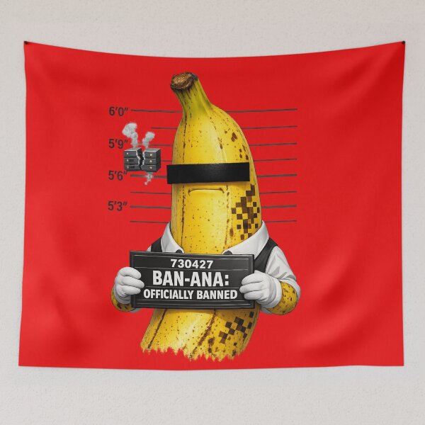 Item preview, BAN-ANA Pun Mugshot - Copyright Banned Banana designed and sold by Shirtaholism.