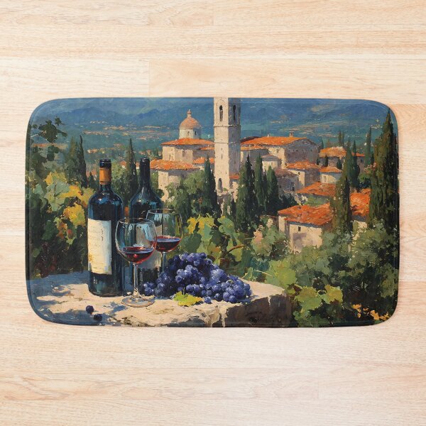 Item preview, Tuscan Vineyard with Wine and Rustic Village Oil Style designed and sold by daila70.