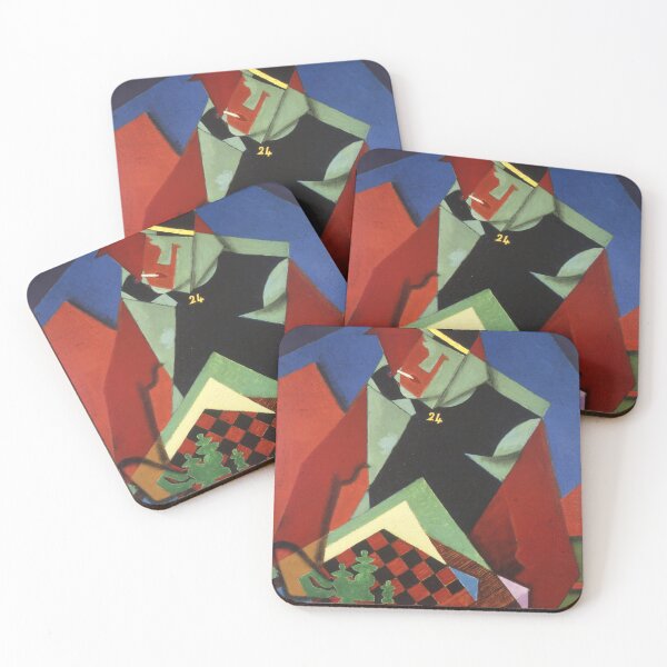 Item preview, Cubist Painting Style Chess Player Portrait for Modern Art Enthusiasts designed and sold by RickE.