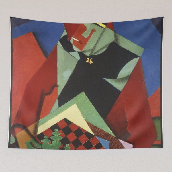 Item preview, Cubist Painting Style Chess Player Portrait for Modern Art Enthusiasts designed and sold by RickE.