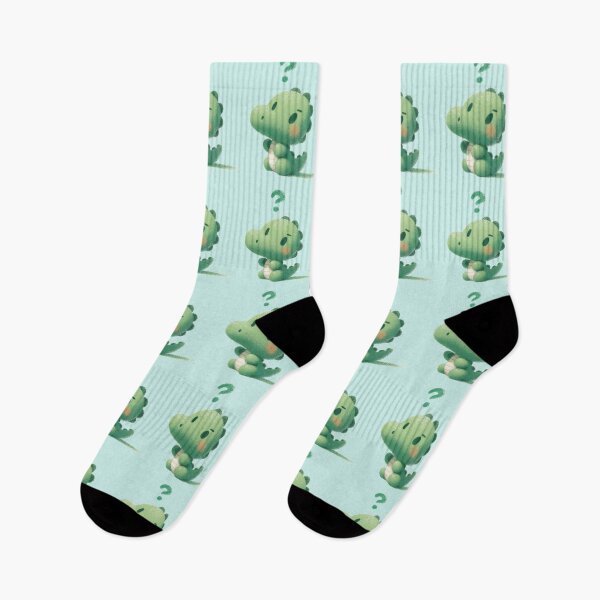 Item preview, a cute childlike dinosaur with question expression on white background designed and sold by ideandesign.