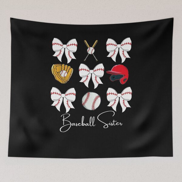 Item preview, Baseball Sister Coquette Bow designed and sold by krystalRomanart.