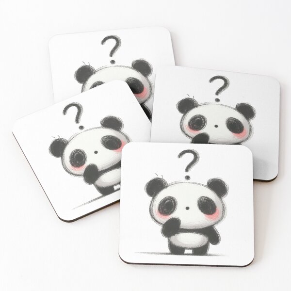 Item preview, a cute childlike panda with question expression on white background designed and sold by ideandesign.