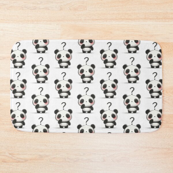 Item preview, a cute childlike panda with question expression on white background designed and sold by ideandesign.