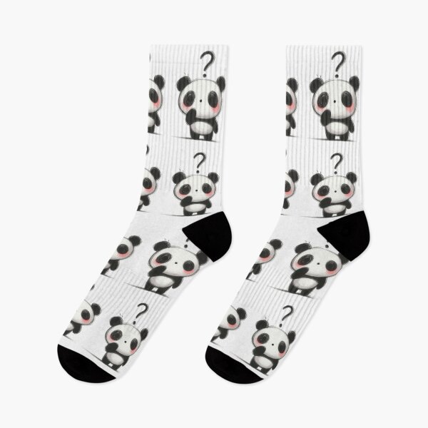 Item preview, a cute childlike panda with question expression on white background designed and sold by ideandesign.