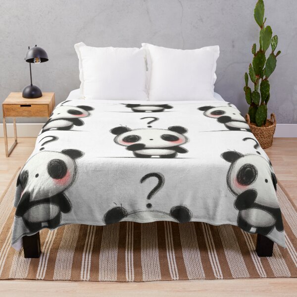 Item preview, a cute childlike panda with question expression on white background designed and sold by ideandesign.