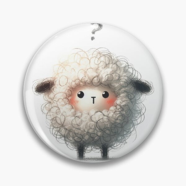 Item preview, a cute childlike sheep with question expression on white background designed and sold by ideandesign.