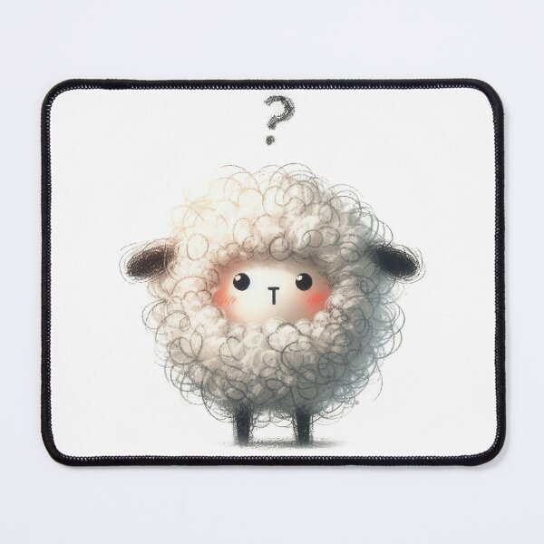 Item preview, a cute childlike sheep with question expression on white background designed and sold by ideandesign.
