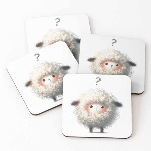 Item preview, a cute childlike sheep with question expression on white background designed and sold by ideandesign.