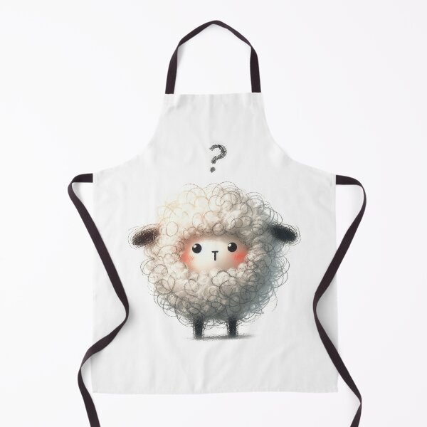 Item preview, a cute childlike sheep with question expression on white background designed and sold by ideandesign.