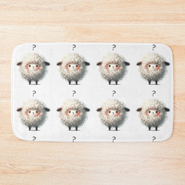 Item preview, a cute childlike sheep with question expression on white background designed and sold by ideandesign.